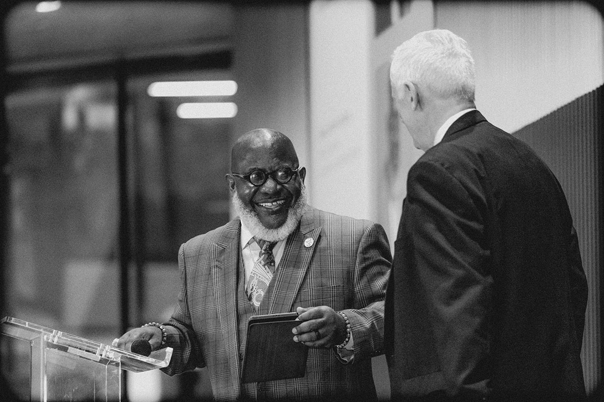 men talking