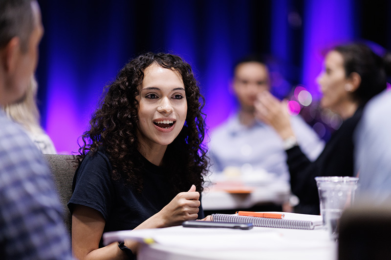 woman enjoying event